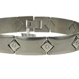Titanium Bracelet with satin finish on the inside,and polished on the piece with the diamond.8 pce. Diamonds Total 0.40 Karat Width: 14mm Length: 8.5
