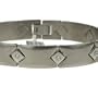 Titanium Bracelet with satin finish on the inside,and polished on the piece with the diamond.8 pce. Diamonds Total 0.40 Karat Width: 14mm Length: 8.5"