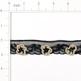 Sequin Floral Lace Crochet Trim - Black Multi<br><font color=
