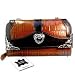 Brown and Black Leather Western Clutch Purse with Silver Hearts