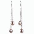 Lavender Willow Cultured Pearl Silver Dangle Earrings