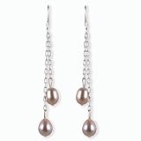 Lavender Willow Cultured Pearl Silver Dangle Earrings