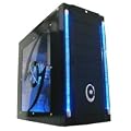DESKTOP COMPUTER PC CASE Galaxy 3 Mid Tower Black 450W PSU Bubble Light Windows LED