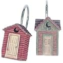 Linda Spivey Out House Bathroom Curtin Decor Outhouse Shower Curtain Hooks Rings Holders