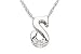 14K White Gold Initial S Diamond Pendant w/Chain