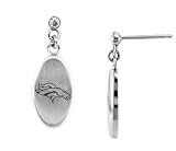 Stainless Steel Nfl Football Cz Denver Broncos Logo Earrings