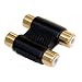 Euronetwork RCA phono twin coupler, 2xF to 2xF, Gold