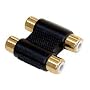 Euronetwork RCA phono twin coupler, 2xF to 2xF, Gold