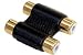 Euronetwork RCA phono twin coupler, 2xF to 2xF, Gold