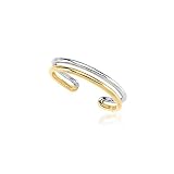 Women's Two Toned Toe Ring in 14 karat yellow and white gold