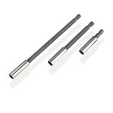 3pc Magnetic Bit Holder Extensions 2-4-6" Quick Change - Lifetime Warranty