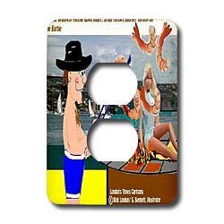 Londons Times Funny Society Cartoons - Another Shrimp On The Barbie - Light Switch Covers - 2 plug outlet cover