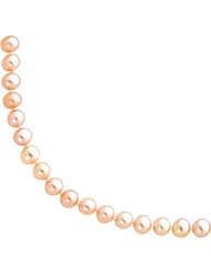 14K Gold 6mm Pink Cultured Round Pearl Strand 24"