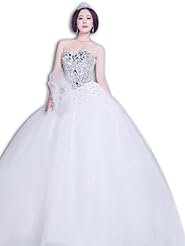 Strapless Fitted    Ball Gown  Dress With Rhinestones