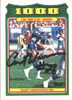 Curt Warner, Seattle Seahawks, 1988 Topps 1000 Yard Club Autographed Card
