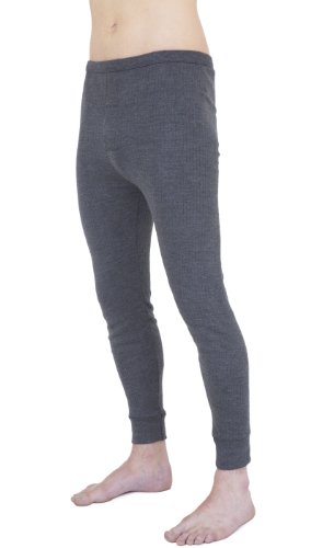 FLOSO Mens Thermal Underwear Long Johns/Pants (Viscose Premium Range) (Waist: 39-42inch (X-Large)) (Charcoal)