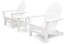 Big Sale Ivy Terrace IVS118-1-WH Classics 3-Piece Folding Adirondack Set, White