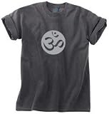OM Symbol Yoga Meditation Pigment Dyed T-shirt - Dark Smoke Color