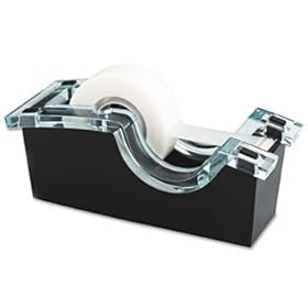 Scotch DS520 - DS520 Tape Dispenser, 1 core, Acrylic Top/Weighted Base, Clear/Black-MMMDS520