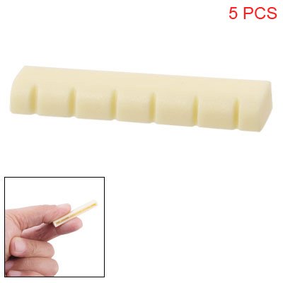 Guitar Ivory Plastic Replacement Slotted Nuts 5PCS On Sale