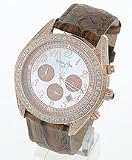 Techno Com Mens Rose Gold Plated Diamond Watch