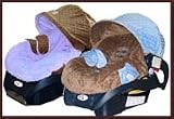 Infant Car Seat Cover Blue & Brown Minky