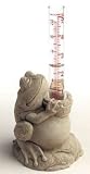 Cast Stone BY THE BUSHEL Frog Toad RAIN GAUGE Candlestick Holder SCULPTURE