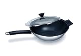 Ken Hom Tao Plus 32 cm Stainless Steel Wok with Glass Lid