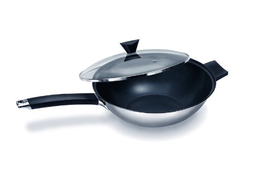 Ken Hom Tao Plus 32 cm Stainless Steel Wok with Glass Lid