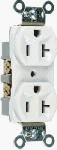 Pass & Seymour #CR20WCC12 20A White Heavy Duty DPLX Outlet