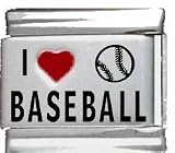 Clearly Charming I Heart Baseball Red Heart Laser Italian Charm