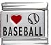 Clearly Charming I Heart Baseball Red Heart Laser Italian Charm