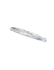 14K Solid White Gold Fancy Twist Bangle Bracelet 7" 5mm wide