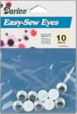 Darice Sew On Wiggle Eyes Black 10mm 10/Pkg MES-10, 12 Item(s)/Order
