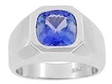 14K White Gold Man's Tanzanite Ring