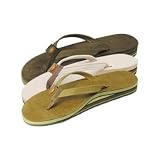 Rainbow Sandals - Womens Premier Leather Double Stack Narrow Strap Expresso Size Medium (6.5 - 7.5)