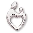 14K White Gold Mother and Child Heart Pendant