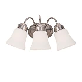 Sea Gull Lighting 44020-962 Westmont 3-Light Vanity with Satin White Glass, Brushed Nickel by Sea Gull Lighting
