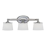 Tucson - 3 Light Bathroom Vanity Lighting Fixture - Polished Chrome - White Opal Oval Shaped Glass - B4704