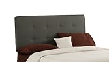 Skyline Furniture Queen Button Tufted Headboard in Velvet Pewter