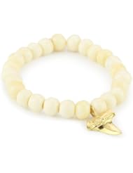 M.Cohen Hand made Designs White Yak Bone with Gold-Plated Sterling Silver Pendant Necklace