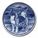 Akita #7239 Danish Blue Porcelain Dogplate Dog Plate