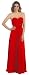 Prom Chiffon Strapless Sweetheart Dress Long Gown #875 (8, Red)