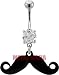 MUSTACHE BELLY RING