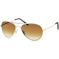 Sonnenbrille Pilotenbrille mit braunen Gradient-Verlaufsgl�sern Fliegerbrille mit Federscharnieren an den B�geln f�r schmale bis normale Gesichter - Kopfformen + Brillenbeutel
