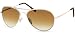 Sonnenbrille Pilotenbrille mit braunen Gradient-Verlaufsgläsern Fliegerbrille mit Federscharnieren an den Bügeln für schmale bis normale Gesichter - Kopfformen + Brillenbeutel