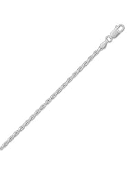 925 Sterling Silver 22 Inch Diamond Cut Rope Chain Necklace (2.7mm)