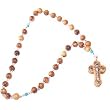 A unique Olive wood Orthodox Rosary with Alpaka and silver beads (33 4mm Beads, 20cm or 7.8 inches long)