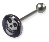 Glow in the Dark Skull Tongue Barbell