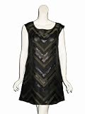 THREAD Chevron Organza Sleeveless Dress in Black